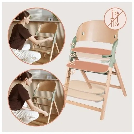 Lionelo - Gyermek etetőszék 3 az 1-ben MEGAN Green Wood