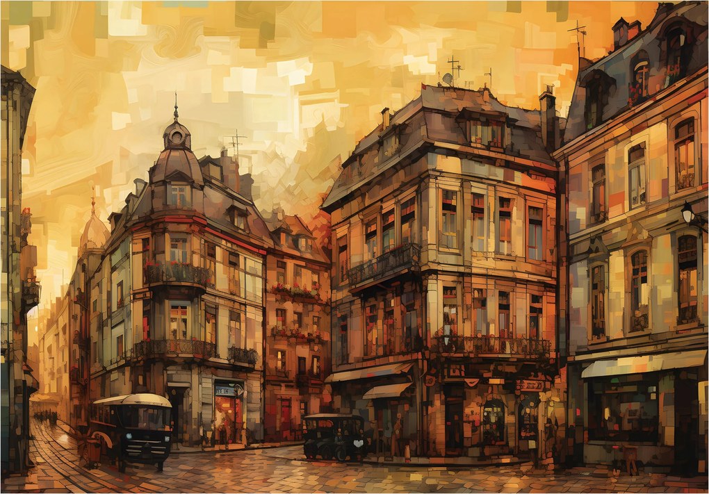 Flizelin fotótapéta Város Retro Vintage Szimfónia Tájkép 350x250 +ragasztó