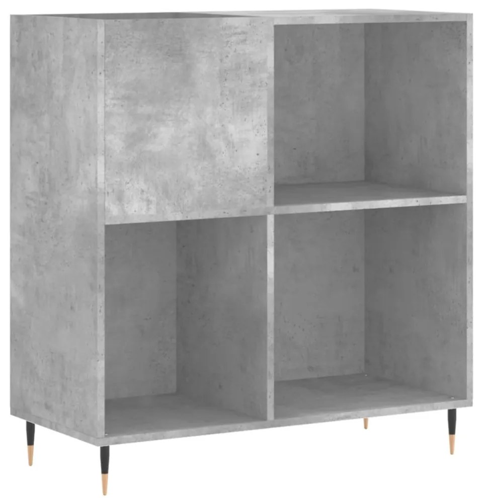 betonszürke szerelt fa hanglemezszekrény 84,5 x 38 x 89 cm