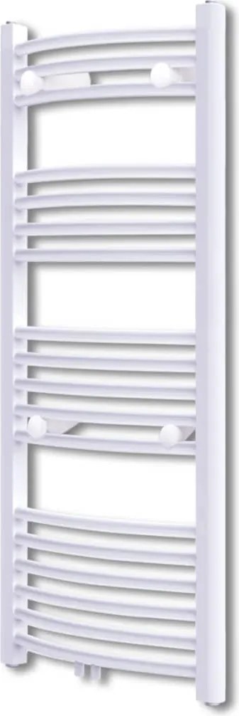 vidaXL Fürdőszobai törölközőszárító radiátor központi fűtéssel oldalsó és középső csatlakozóval ívelt 600 x 1160 mm