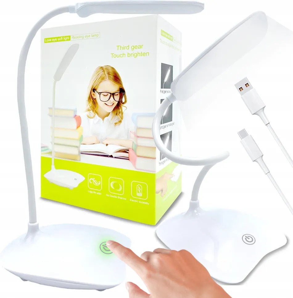 Asztali Lámpa Led Asztali Éjjeli Lámpa Érintőképernyős Rugalmas Iskolai