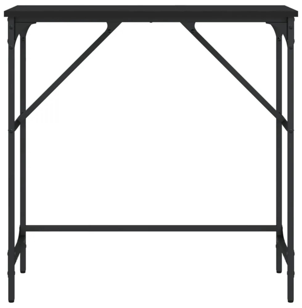 fekete szerelt fa tálalóasztal 75x32x75 cm