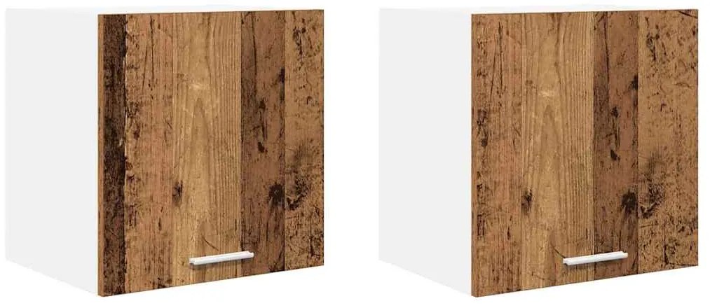 Függő szekrény Riga 2 pcs Régi fa és fehér 40 x 31 x 40 cm