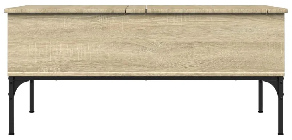 Sonoma tölgy szerelt fa és fém dohányzóasztal 100x50x45 cm