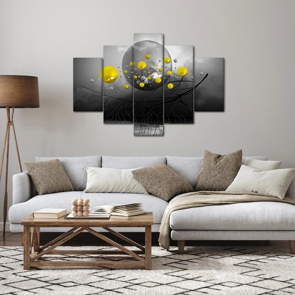 Kép- sárga absztrakt gömbök (150x105 cm)