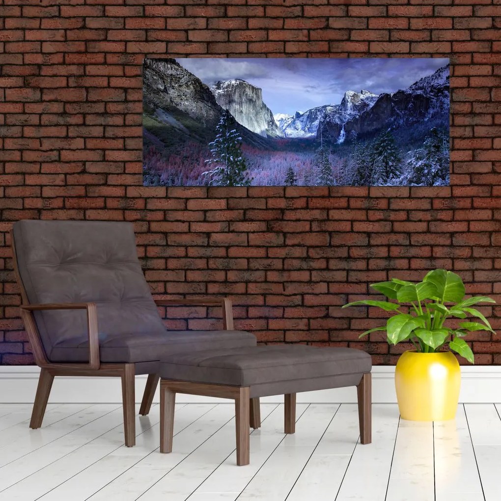 Téli hegyi tájkép (120x50 cm)