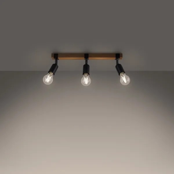 Sollux SL.1297 - Spotlámpa ZUCA 3xE27/15W/230V fekete