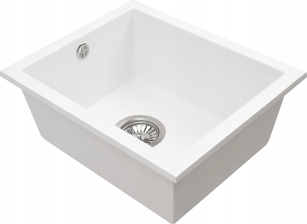 Gránit mosogató konyhai mosogató Junit 38 függesztett pult alatti fehér