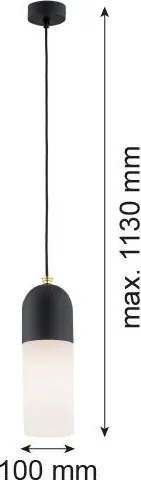 ARGON 4213 BURGOS Modern Függesztett Lámpa Fekete, Sárgaréz, Opál Szőnyeg E27 IP20