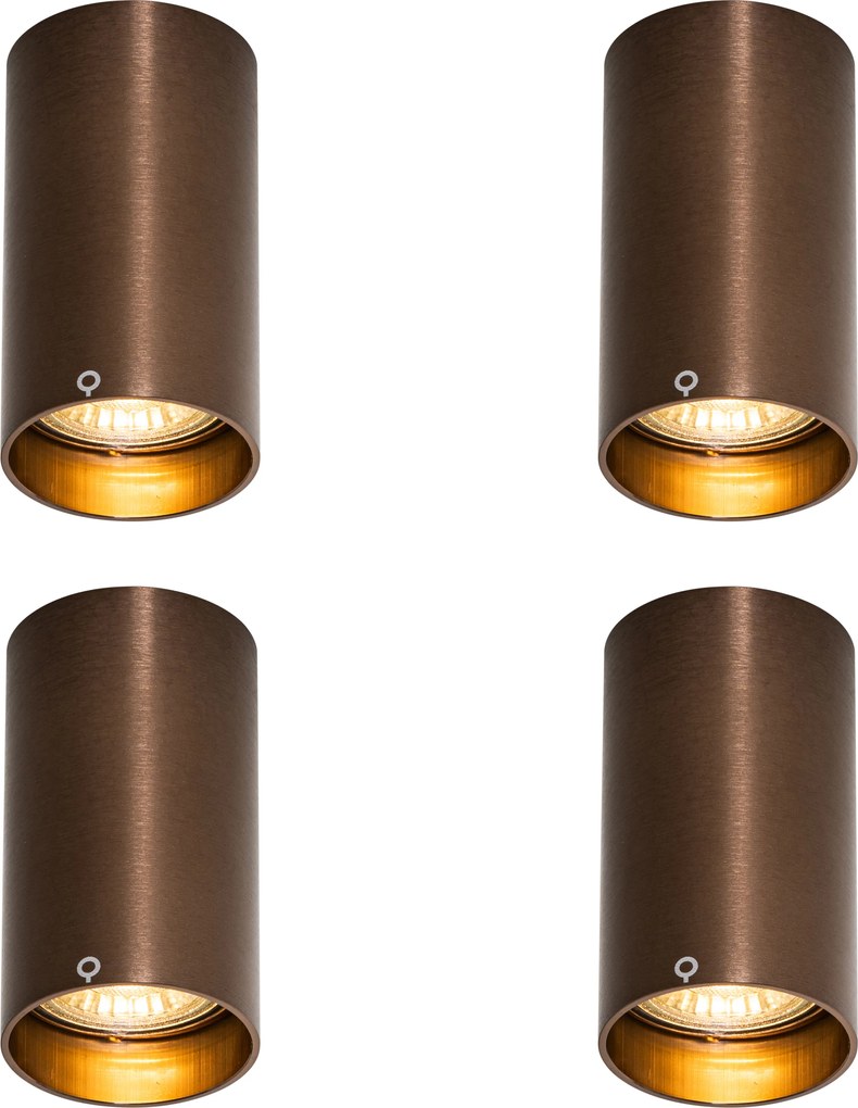 4 darabos modern sötét bronz spotlámpa készlet 5,5 cm - Tuba