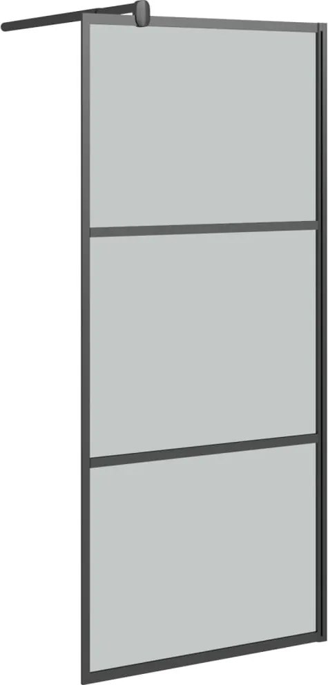 vidaXL fekete sötét ESG üveg zuhanyfal 80 x 195 cm