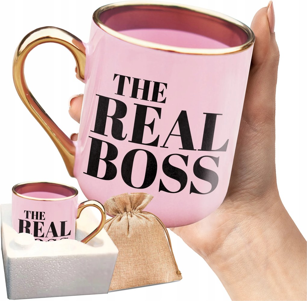 The Real Boss Nyomott Mintás Bögre Tökéletes Ajándék A Feleség Barátnőjének