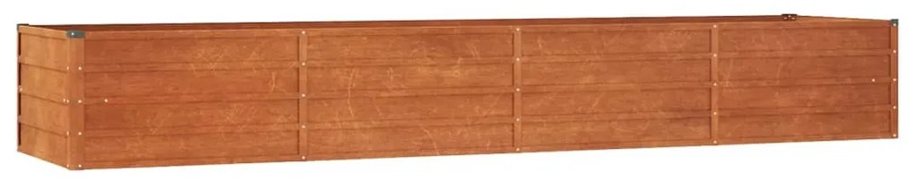 rozsda színű corten acél kerti magaságyás 320 x 80 x 45 cm