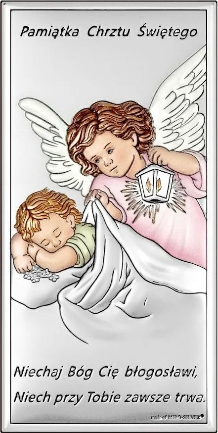 Gravírozás Ajándék Kép Őrangyal Ezüst Kép Ajándék Keresztelő