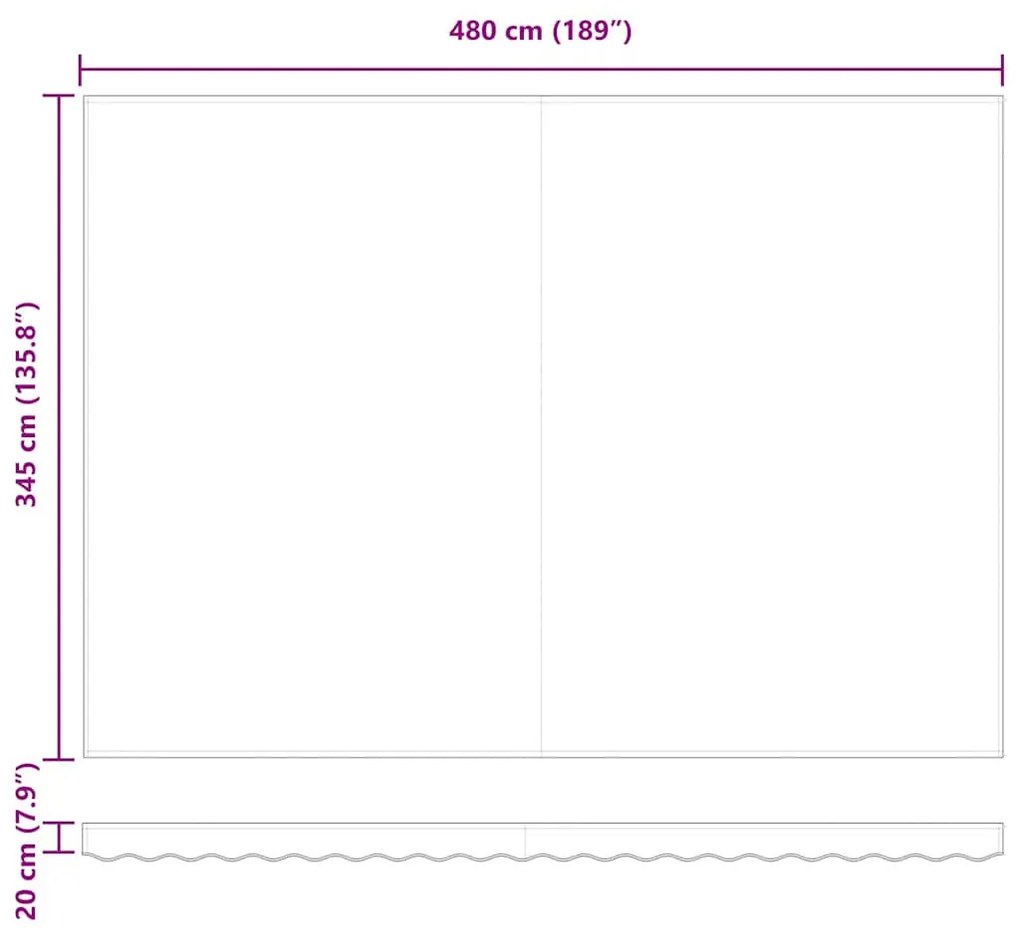 Behúzható napellenző Fehér 500 × 350 cm szövet