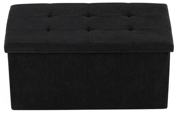 Fekete kordbársony Tárolós Puff. TAB-472 BK6