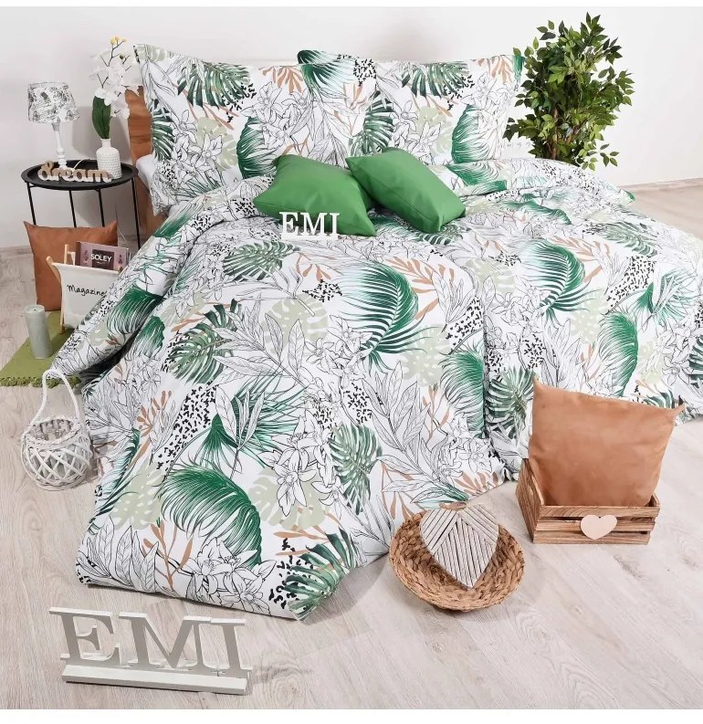 EMI Botanic pamut ágyneműhuzat, Francia szett1 200x220 + 2x (70x90)
