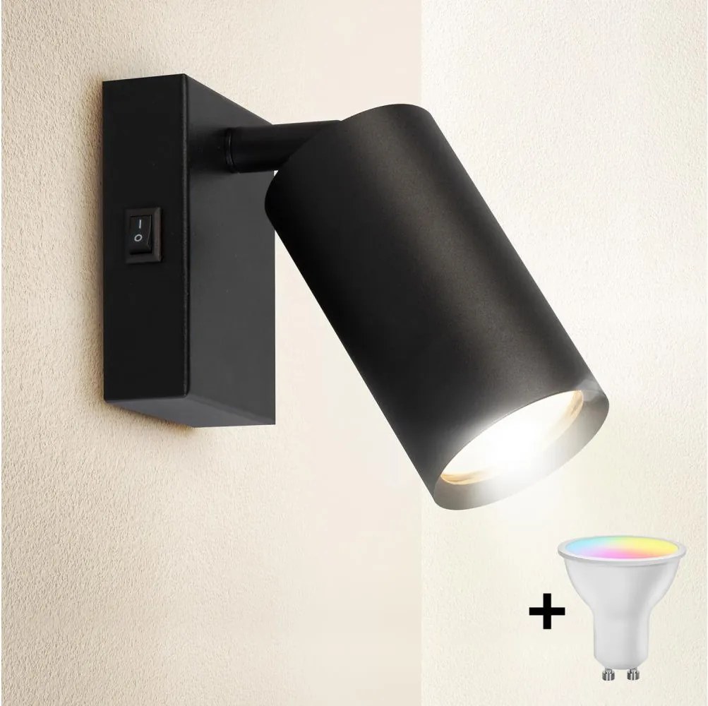 Brilagi - LED Fényerőszabályozható falra szerelhető irányítható spotlámpa SELE 1xGU10/4,8W/230V fekete