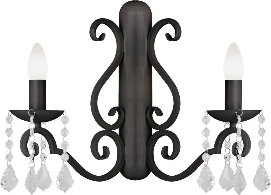 ARGON 7184 DIADEMA Kristály Fali Lámpa Fekete E14 IP20