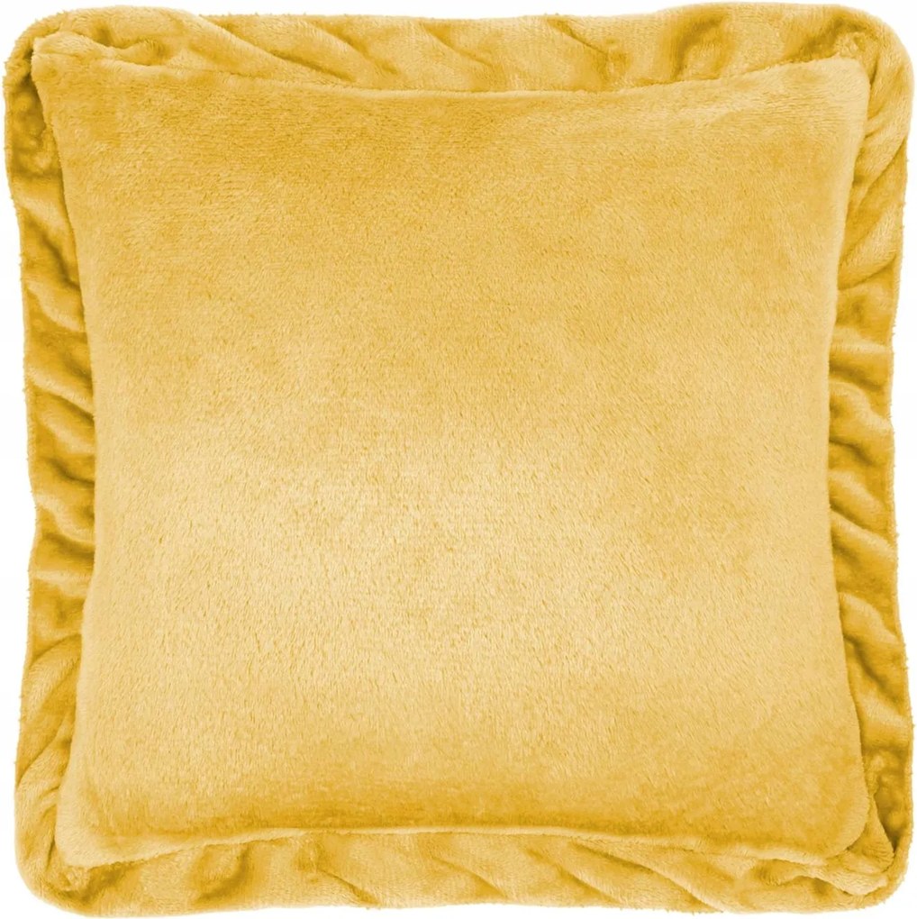 Dekoratív párnahuzat Ruffly 40x40 mustársárga, fodros