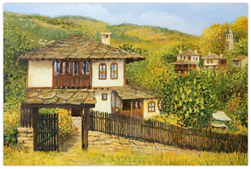 Kép - Házak nyáron (90x60 cm)