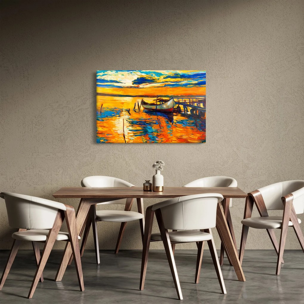 Kép - Hajó naplementekor (90x60 cm)