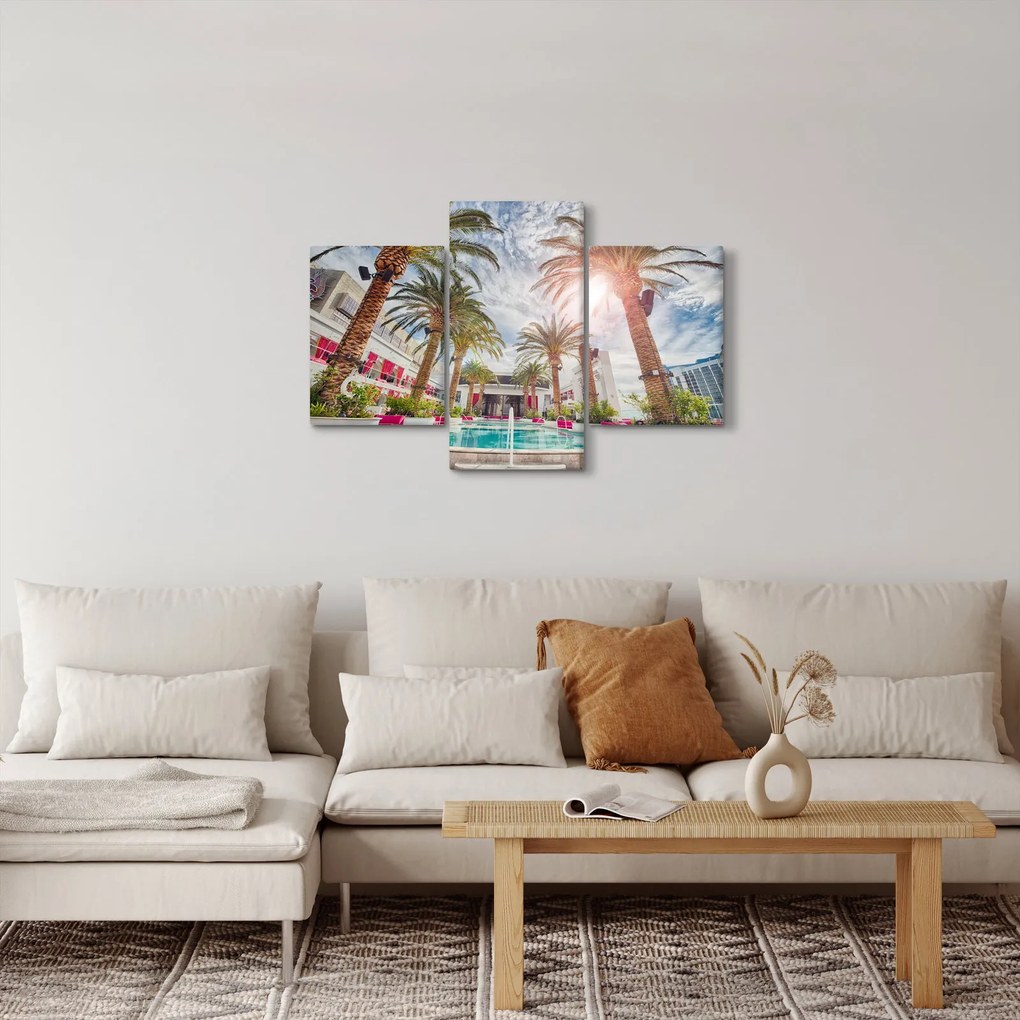 Kép - pálmafák úszómedencével (90x60 cm)