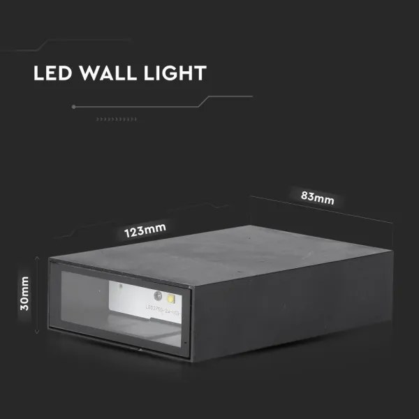 LED Kültéri fali lámpa LED/4W/230V 3000K IP65 fekete