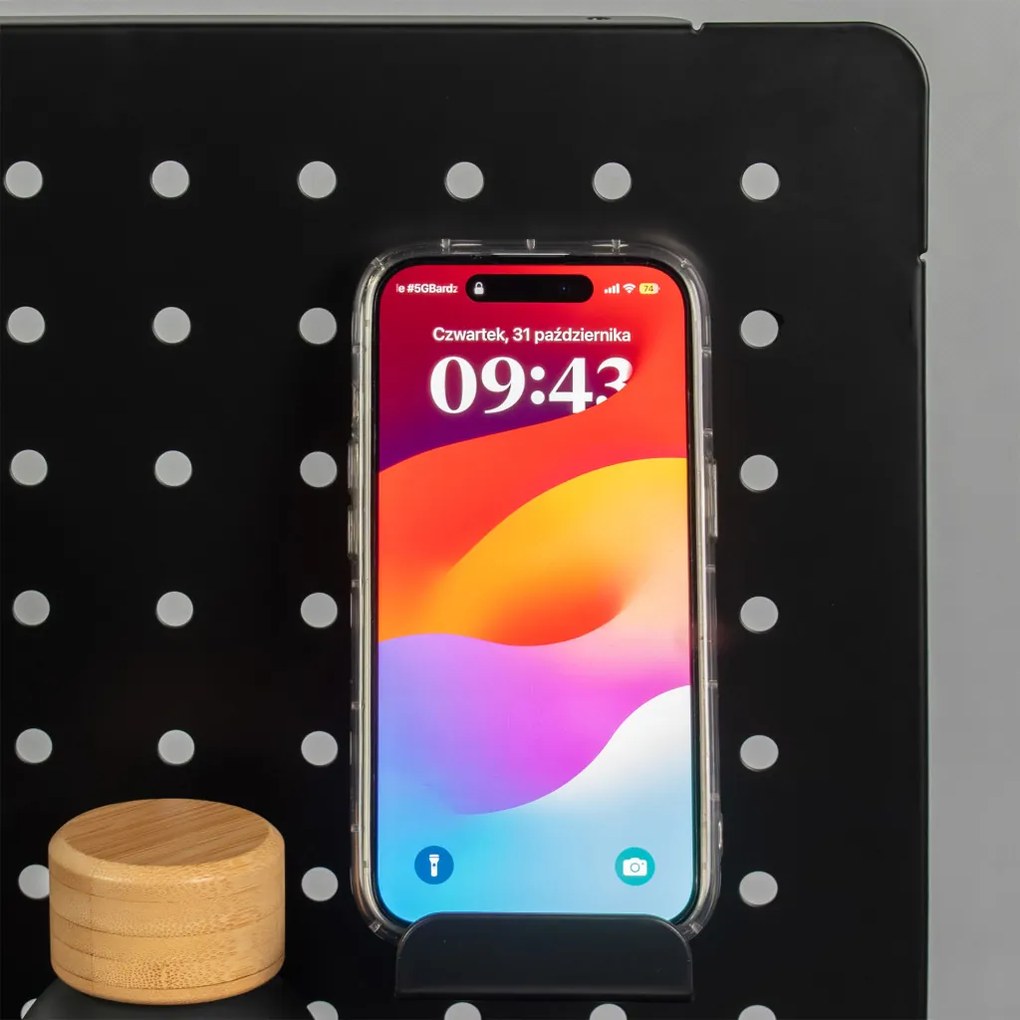 Perforált tábla, pegboard, rendszerező íróasztalhoz, fekete 57,5x52cm LVN System LV0155