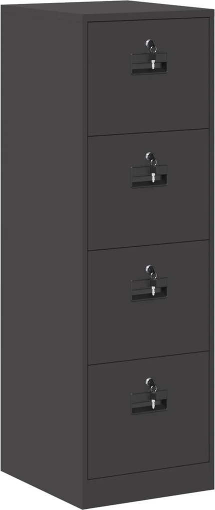 vidaXL Irattároló Szekrény fiókkal 2 pcs Fekete 44 x 50 x 106.5 cm