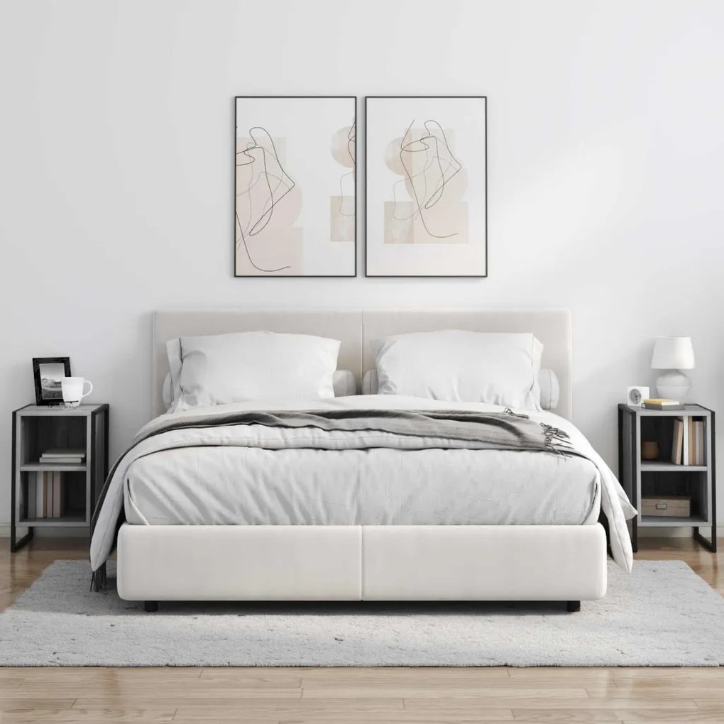 vidaXL Éjjeli asztal Szürke Sonoma 39.5 x 30 x 50 cm Faanyag