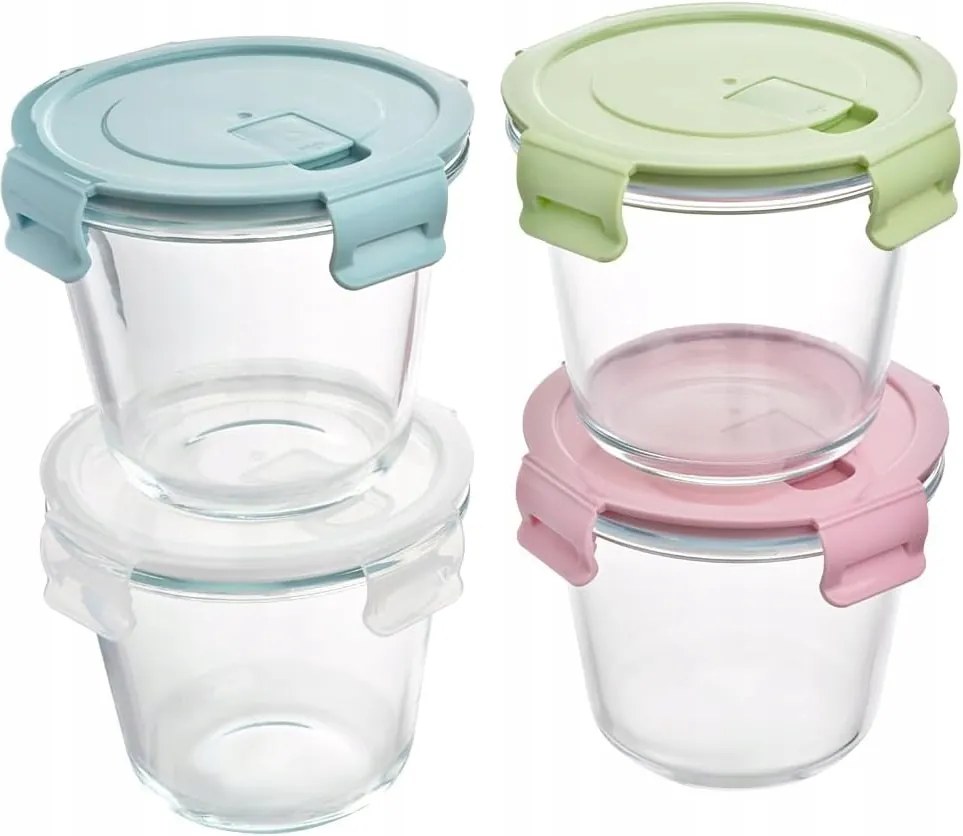 Plecupe üvegtartály 710 ml 4 db boroszilikát fedővel