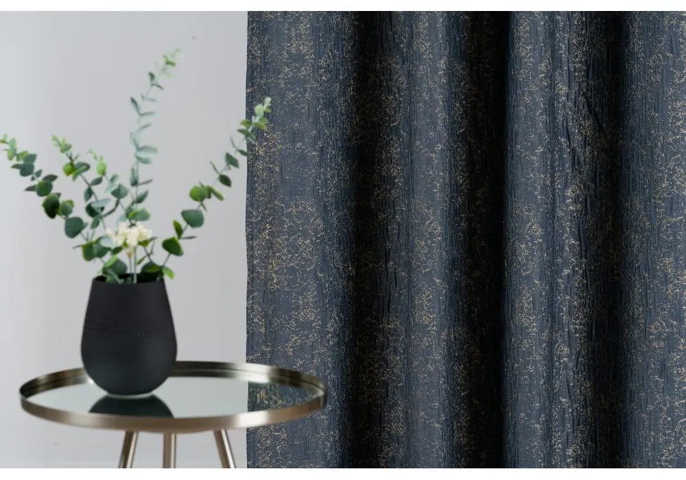 Sötétkék-szürke függöny 135x280 cm Wayland – Mendola Fabrics