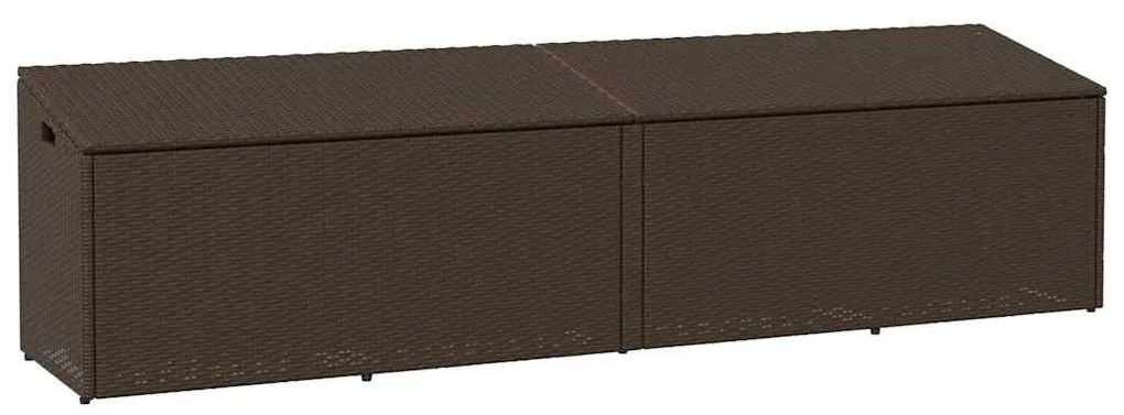 barna polyrattan kerti tárolóláda 220x50x58 cm