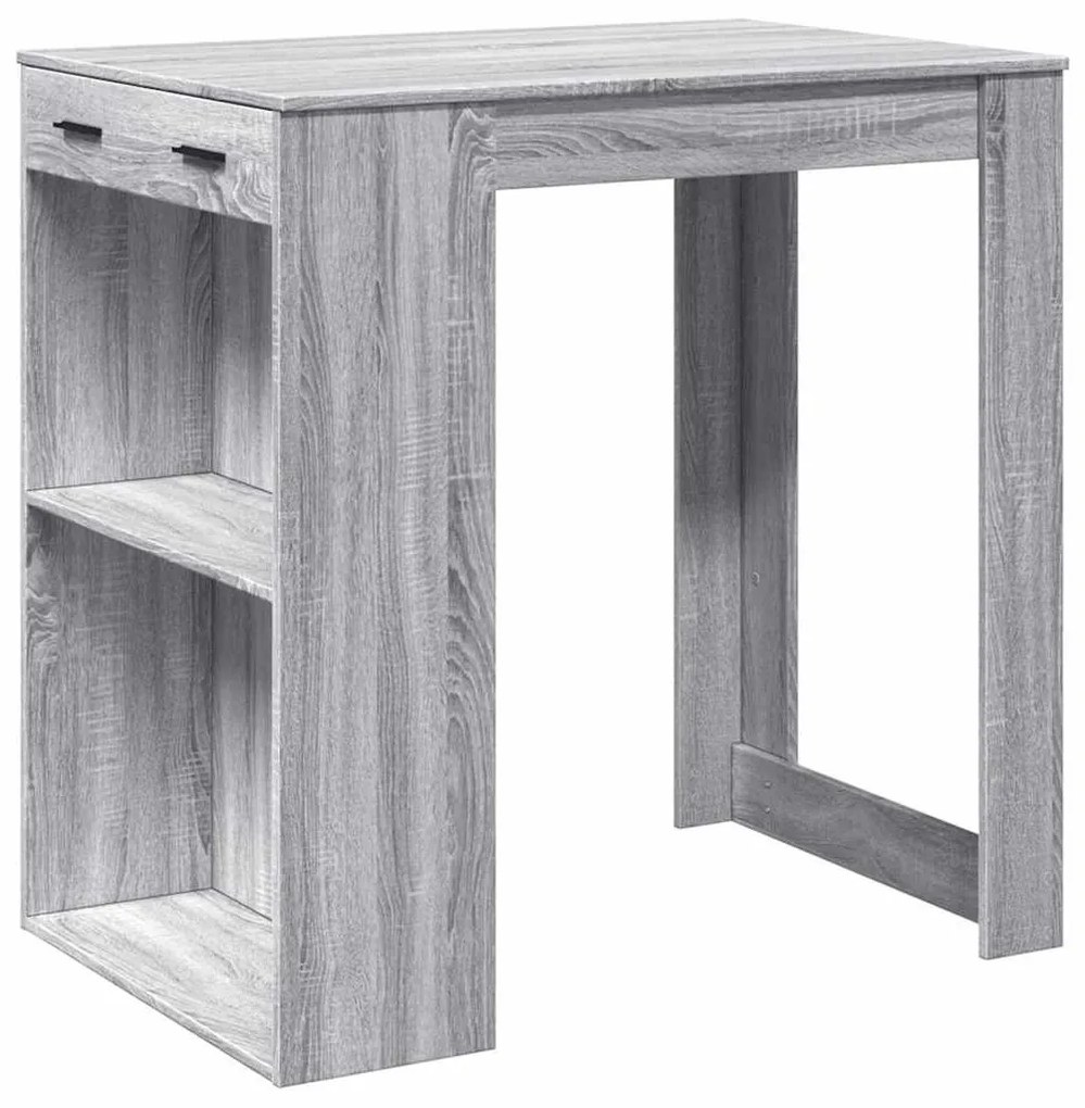 szürke sonoma színű szerelt fa bárasztal 102 x 70 x 103,5 cm