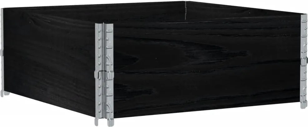 vidaXL 2 db fekete tömör fenyőfa raklapmagasító 100 x 100 cm