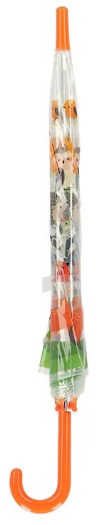 Átlátszó gyerek esernyő, erdei állatok mintával