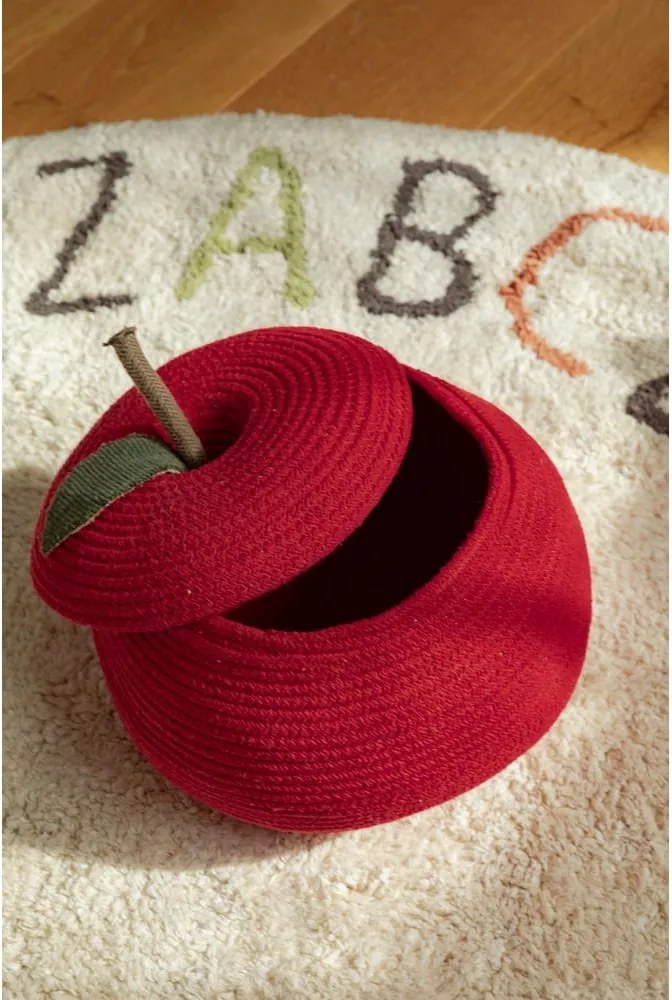 Piros textil játéktároló kosár ø 28x20 cm Apple – Lorena Canals