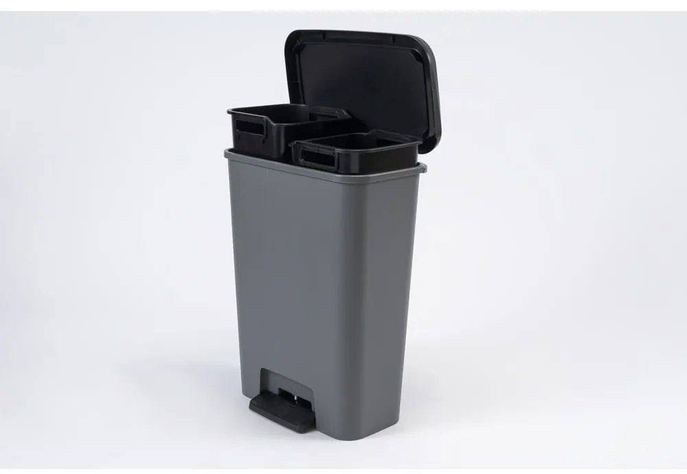Műanyag szelektív pedálos szemetes 23+23 l Compatta - Curver