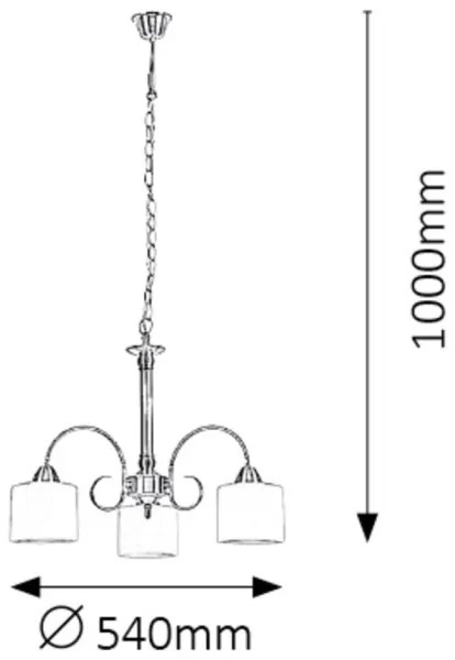 Rabalux 7275 - Csillár EDITH 3xE27/60W/230V bronz