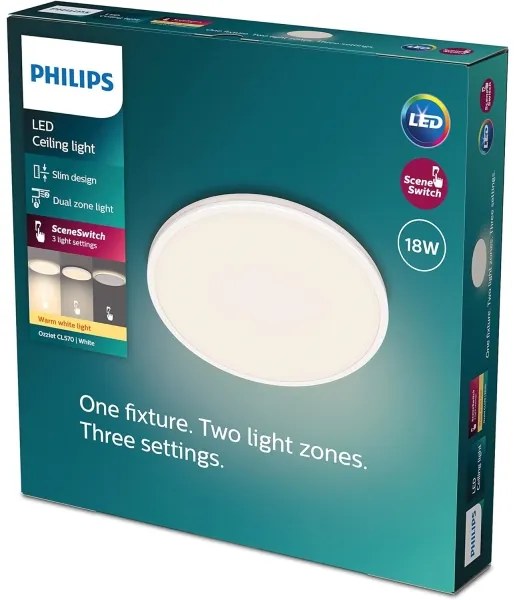 Philips- LED Dimmelhető mennyezeti lámpa OZZIET SCENE SWITCH LED/18W/230V 2700K
