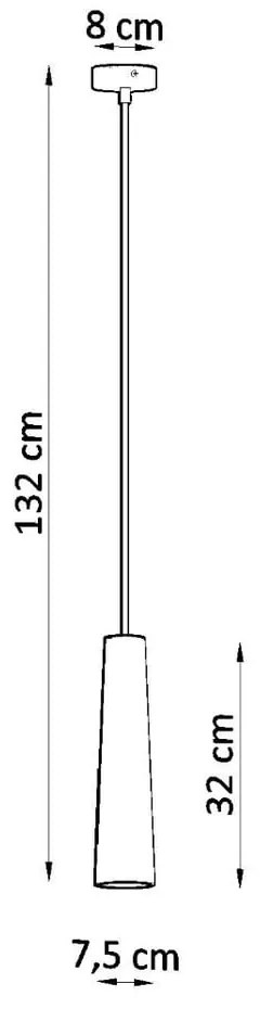 Fehér függőlámpa kerámia búrával ø 8 cm Alverna – Sollux