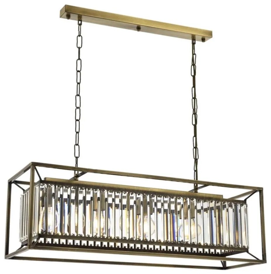 CRYSTALLINE láncos csillár 4xE27/6W/230V, bronz színű