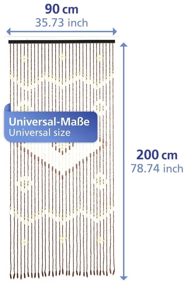 Natúr színű bambusz függöny ajtóra 90x200 cm Rhombus – Maximex