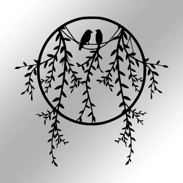 Fali dekoráció 45x44 cm, fém ágakból