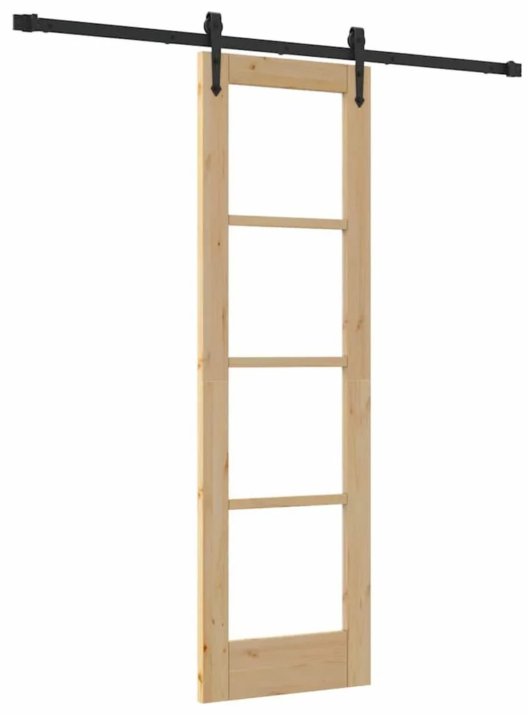 Egyszerű Csúszó Ajtó Barna 61 x 198.5 cm Fa és fém
