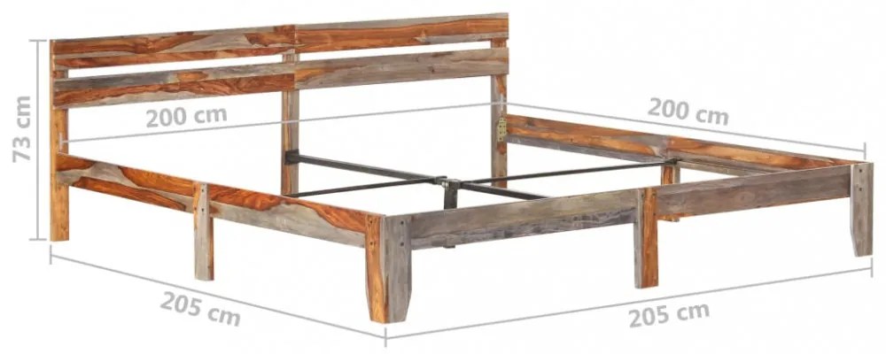 tömör fa ágykeret matrac nélkül 200 x 200 cm