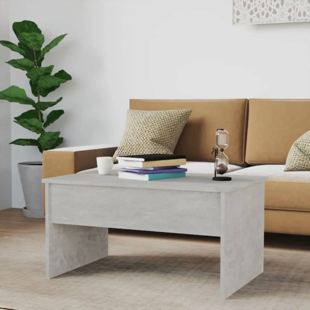 betonszürke szerelt fa dohányzóasztal 80 x 50,5 x 41,5 cm