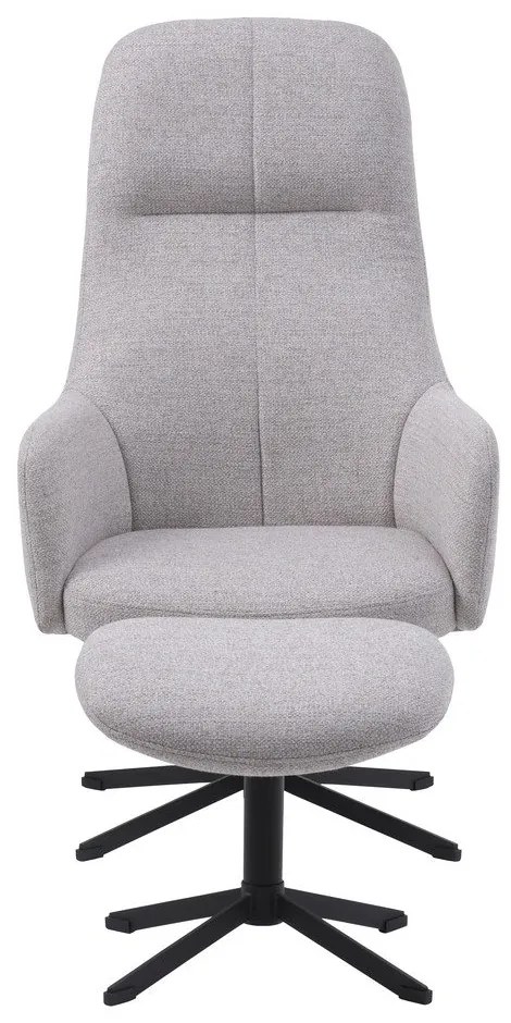 Világosszürke forgó relaxációs fotel Manning – Unique Furniture