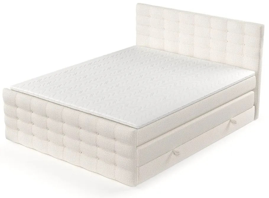 Krémszínű ágyneműtartós boxspring ágy 200x200 cm Blend – Maison de Rêve